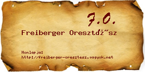 Freiberger Oresztész névjegykártya